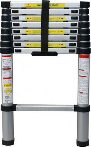 Telescopic Ladder Aluminum 15 of Steps with Maximum Height 4.7m TL47