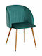 Kingfisher Dining Room Velvet Chair Green 54x55x83cm