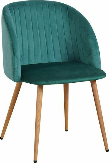 Kingfisher Dining Room Velvet Chair Green 54x55x83cm