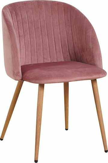 Kingfisher Dining Room Velvet Chair Pink 54x55x83cm