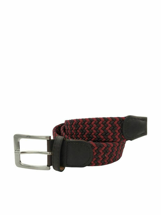 Z060 Elastică Curea Bărbați Tricotat Burgundy