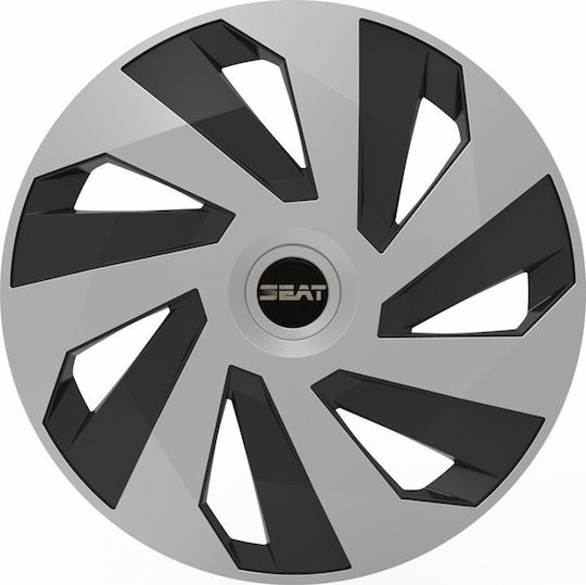 Versaco Auto Radkappen Set Vector mit Marke Sitz 4Stück 14" Silber