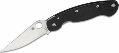 Spyderco Military Pocket Knife Black with Blade made of Stainless Steel in Sheath