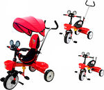 ForAll Παιδικό Τρίκυκλο Ποδήλατο Μετατρεπόμενο με Αποθηκευτικό Χώρο, Σκίαστρο & Χειρολαβή Γονέα Mickey Mouse Κόκκινο