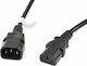Lanberg IEC C13 - IEC C14 Cable 3m Μαύρο CA-C13E-11CC-0030-BK