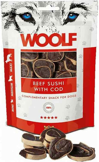 Woolf Beef Sushi with Cod Λιχουδιές Σκύλου χωρίς Σιτηρά με Βοδινό 100gr