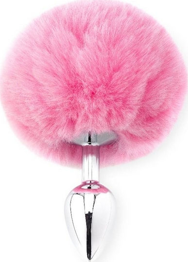 Zenn Deluxe Fluffy Bunny Tail Πρωκτική Σφήνα Ροζ 6.5cm