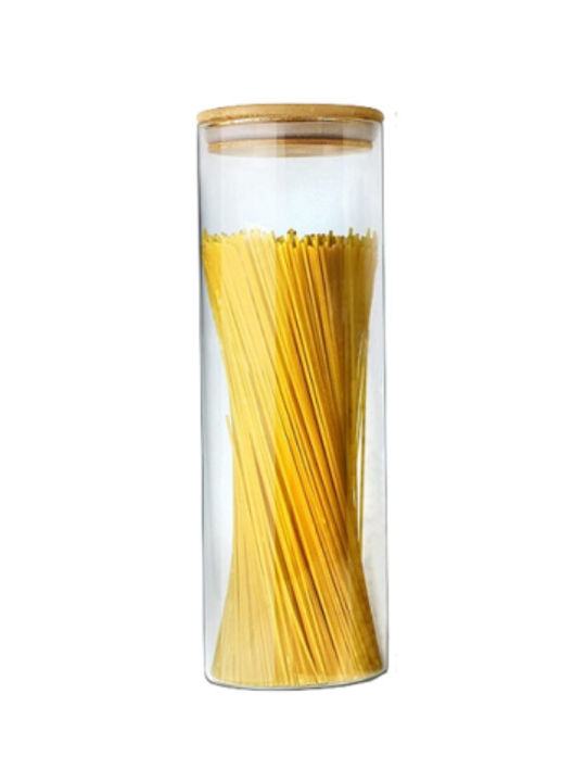 Lalos General Use Glass Jar with Lid Transparent 10x10x27cm 1 Piece