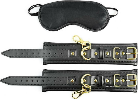 Sportsheets Cuffs & Blindfold Set Special Edition BDSM Kit σε Μαύρο Χρώμα