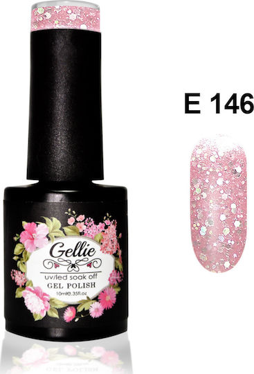 Gellie Semi-Permanent Nail Polish E 146 with Glitter 10ml 010967