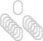 Viosarp Plastic Bathroom Curtain Rings White 12pcs