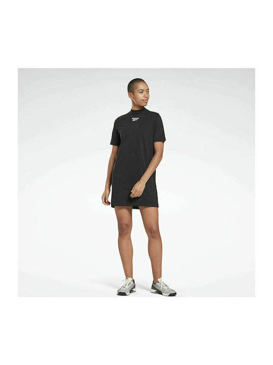 Reebok Mini Αθλητικό Φόρεμα T-shirt Κοντομάνικο Μαύρο