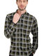 Long Sleeve Flannel Regular Fit Checked Khaki Shirt