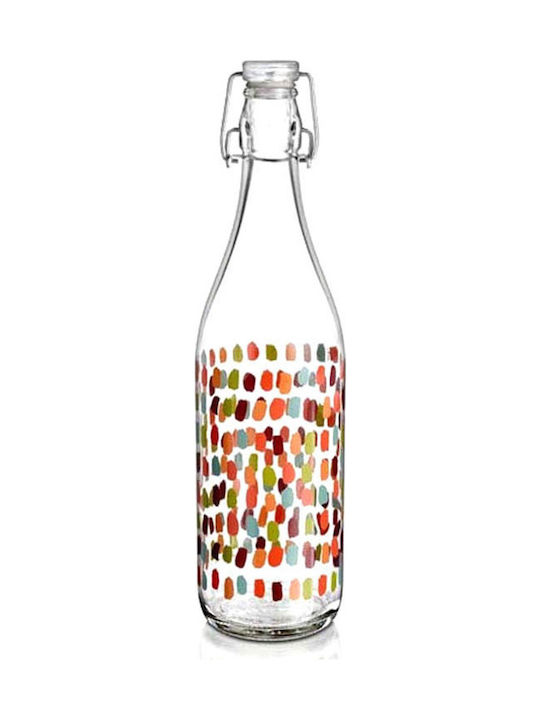 Homestyle Μπουκάλι Νερού Γυάλινο με Κλιπ Διάφανο 1000ml