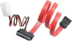 Akasa 15-Pin Sata - 4-Pin Molex / 6-Pin Sata Kabel 0.4m Rot (AK-CB050-40)