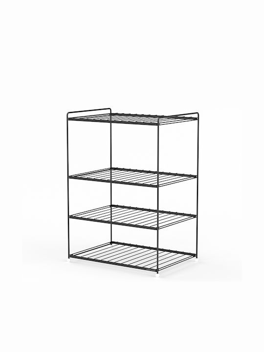 Tekno-Tel Kitchen Rack Metal in Black Color 4 Slots 43x30x60cm