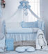 BabyCute Tulle Baby Crib Mosquito Net with Stand 480x175cm Blue