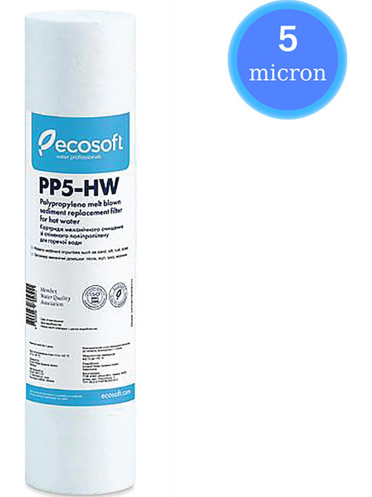 Ecosoft Ανταλλακτικό Φίλτρο Νερού Άνω και Κάτω Πάγκου από Πολυπροπυλένιο PP5-HW 5 μm