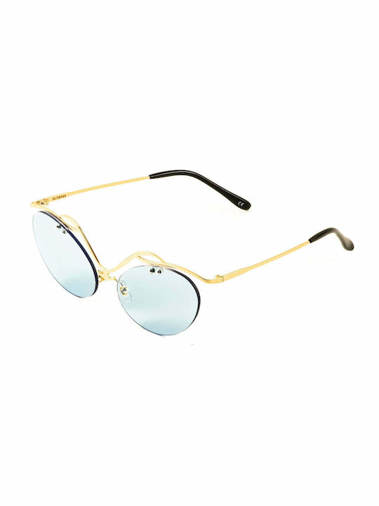 Olympus Sunglasses Sphinx Women's Sunglasses with Blue Metal Frame and Blue Lens 01-033