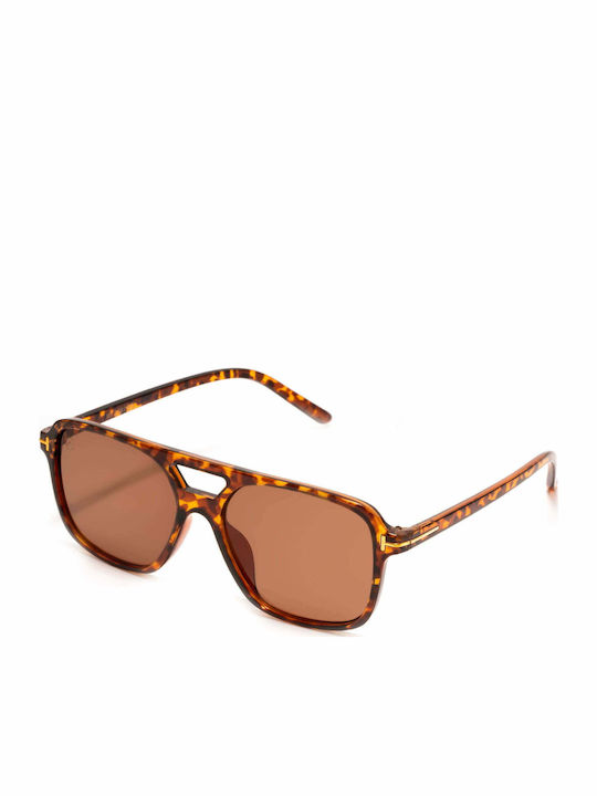 Olympus Sunglasses Telamon Sunglasses with Brown Acetate Frame and Brown Lenses Brown