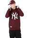 New York Yankees Sweatshirt with Hood Burgundy