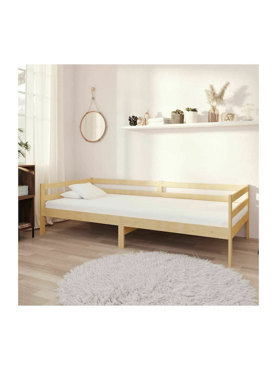 Canapea Pat Single Din Lemn Natural Potrivit Pe...
