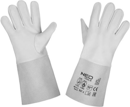 Neo Tools Safety Gloves Gray Leather