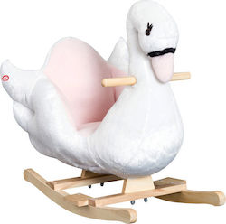 HomCom Rocking Toy Swan for 18++ months with Music with Max Load Capacity 30kg White