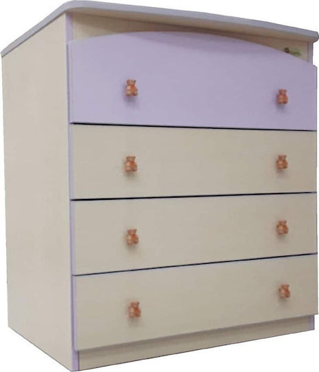 Premiun Comodă Pentru Bebeluşi Cu 4 Sertare Bej 80x50x88cm