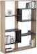 Bookcase Marceline Natural - Grey 100x21x124.5cm