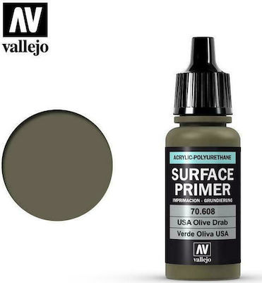 Acrylicos Vallejo Surface Primer Culoare Modelism USA Olive Drab 17ml 70.608