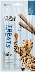 Prima Cat Treats Meat Sticks Salmon & Trout for Adult Cats 15g Prima Cat Treats Meat Sticks Salmon & Trout for Adult Cats 15g