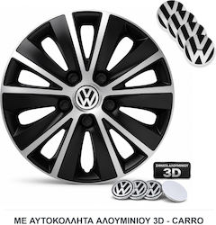 Versaco Rapide Τάσια 14" με Σήμα VW Ασημί 4τμχ