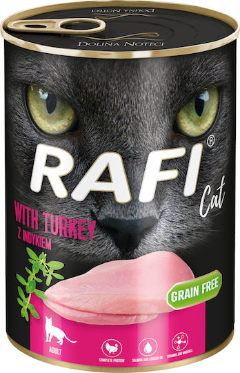 Dolina Noteci Rafi Cat Adult Υγρή Τροφή για Ενήλικες Γάτες σε Κονσέρβα με Γαλοπούλα χωρίς Σιτηρά 4x400gr