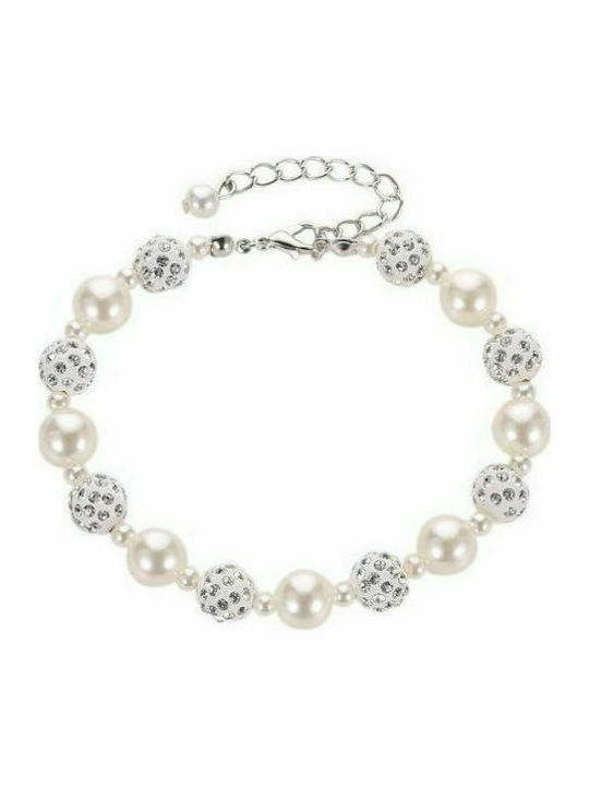 Women's bracelet with pearls, acrylic