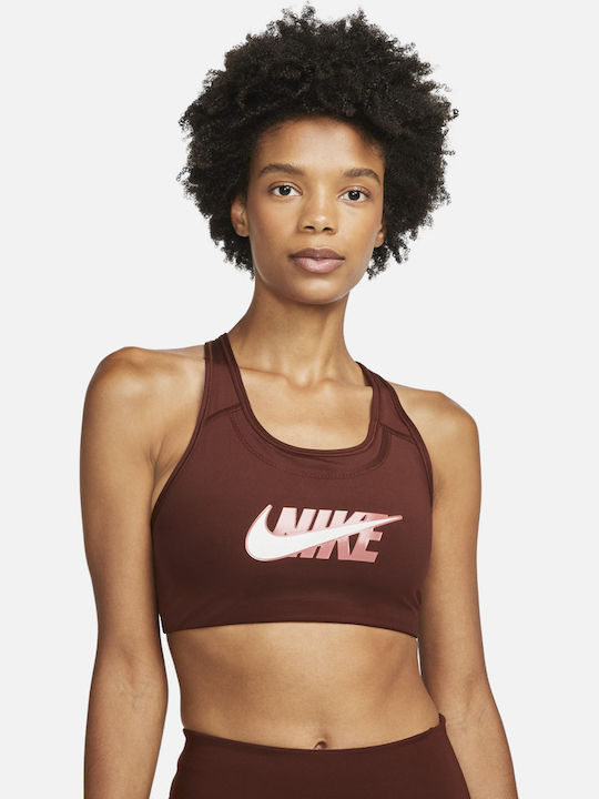 Swoosh Icon Clash Γυναικείο Αθλητικό Μπουστάκι Καφέ