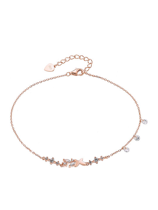 Oxzen Bracelet Chain made of Silver Gold Plated with Zircon