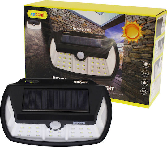 Andowl Wall Mounted Solar Light 50W 700lm Cold White 6000K with Motion Sensor IP65 18cmx11cmx5.5cmcm