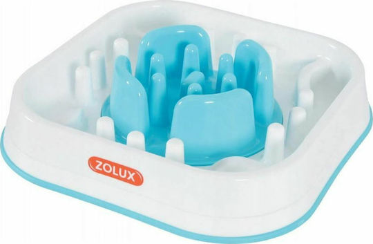 Zolux Anti-Overfeeding Kunststoff Schalen Futter Langsame Fütterung für Hund & Katze 1.6lt 28.5cm in Weiß Farbe