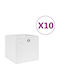 vidaXL Υφασμάτινο Κουτί Αποθήκευσης Λευκό 28x28x28cm 10τμχ