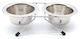 Croci Steel Dos Metallisch Schalen Futter & Wasser für Hund & Katze auf Basis von 2x 950ml 16cm in Silber Farbe