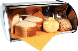 Muhler Bread Box with Lid Inox Silver 44x27x18cm