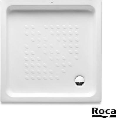 Roca Square Porcelain Shower White Italia 70x70x10cm