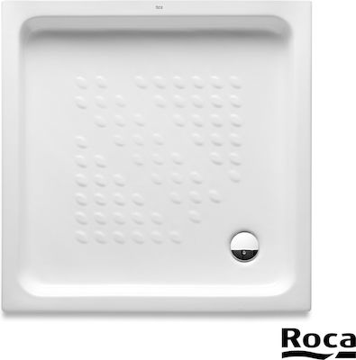 Roca Italia Τετράγωνη Πορσελάνινη Ντουζιέρα 70x70cm Λευκή