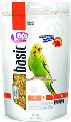 Lolo Pets Basic Τροφή για Παπαγαλάκια με Φρούτα Doypack 600gr