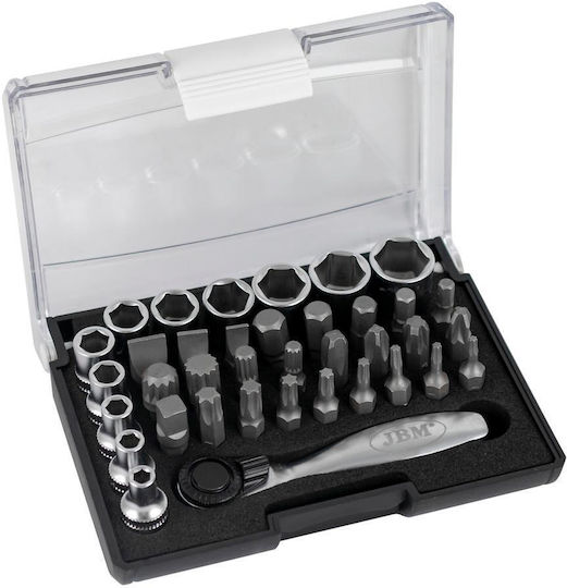 JBM Set de chei tubulare și clichet 1\4" 38buc