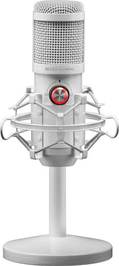 Mars Gaming MMICX Pro Microphone Tabletop for Studio in White Color