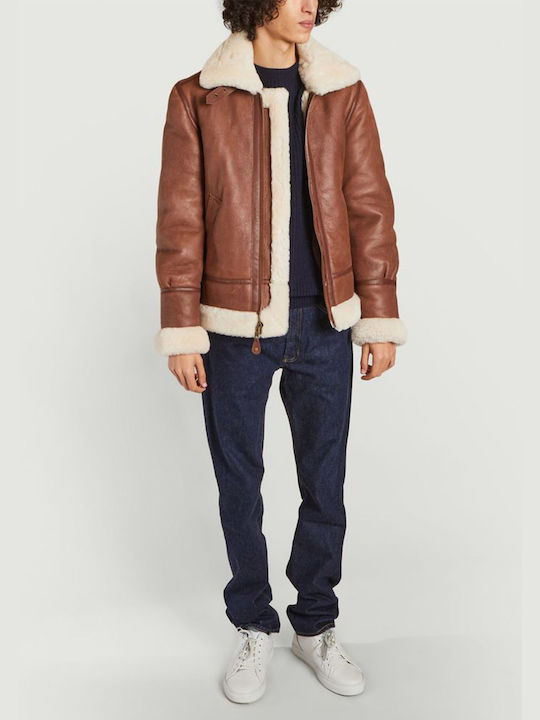 Schott LC1259 Men's Winter Δερμάτινα Jacket Cognac