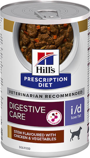 Hill's Prescription Diet I/d Low Fat Stew Wet Food Dogs in Cans Diet with Chicken and Vegetables 354gr