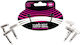 Ernie Ball Flat Ribbon Patch Cablu 6,3 mm de sex masculin - 6,3 mm de sex masculin 0.15m Alb 3buc (P06385)